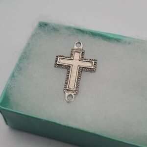 Silver cross charm for bracelet‎ or necklace